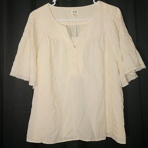 ana Oversized Crop Top Tee Large Wide Sleeve Boho Loose Fit Very Natural